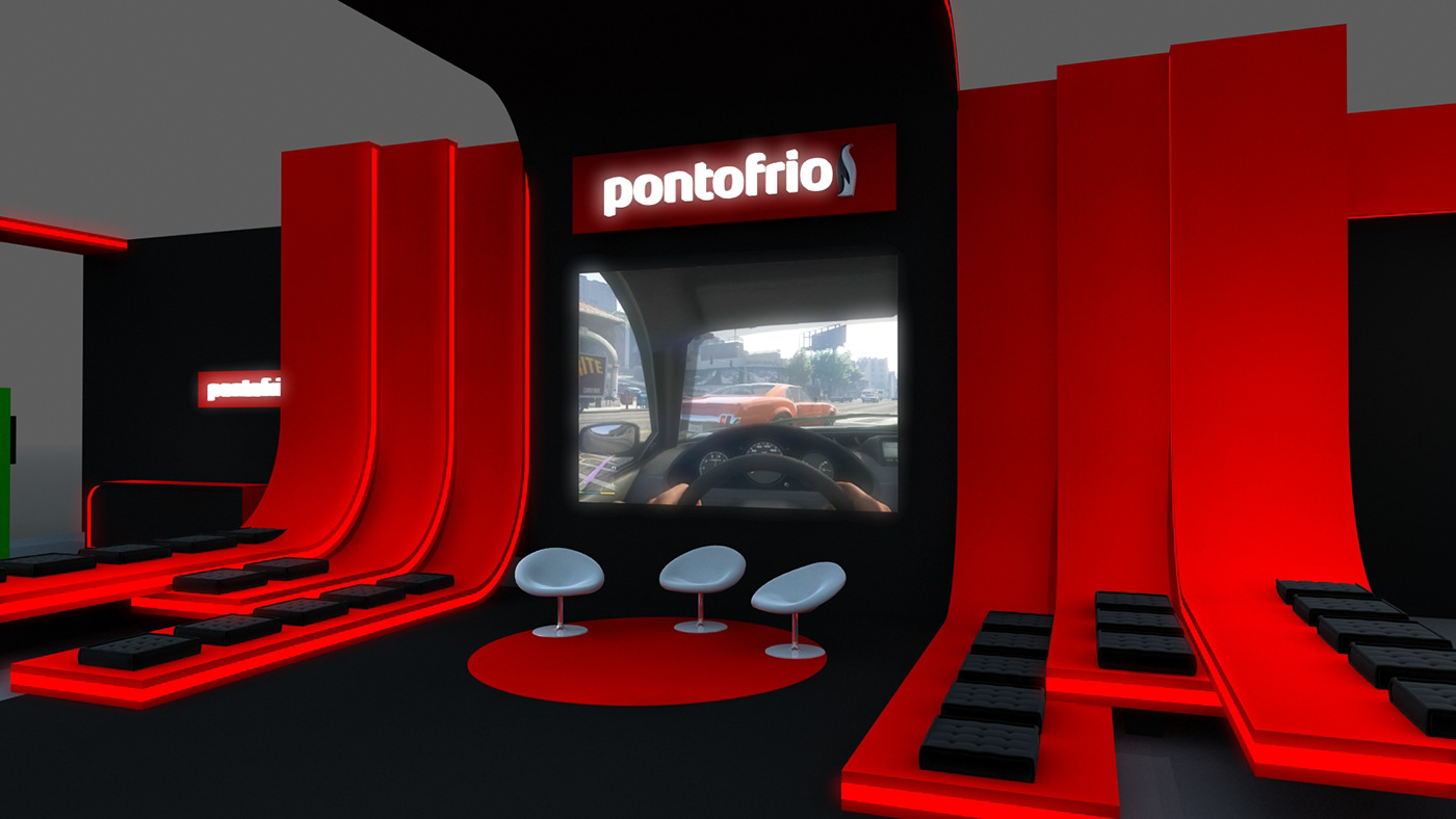Ponto Frio的展位設計線條好硬朗